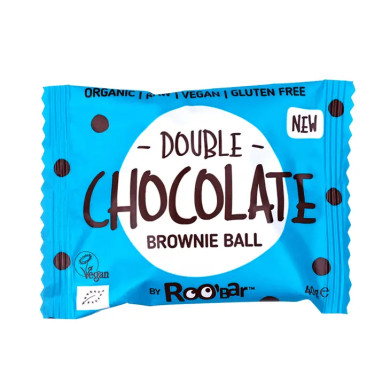 Brownie Ball Double Chocolat - Bio et Vegan - Roobar - 40 g