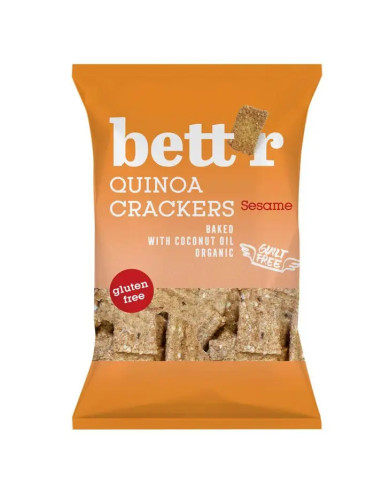 Crackers au quinoa et sésame - Vegan et Bio, sans gluten - Bett'r - 100g