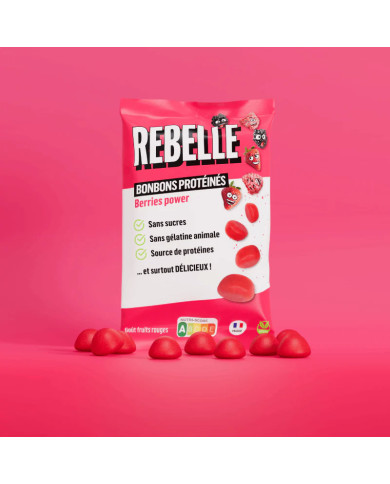 Bonbons vegans protéinés fruits rouges - Rebelle