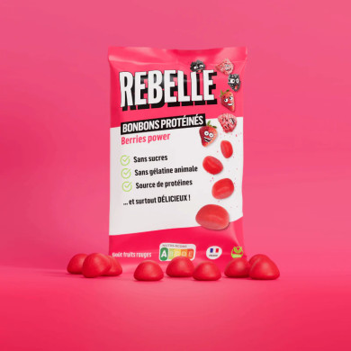 Bonbons vegans protéinés fruits rouges - Rebelle