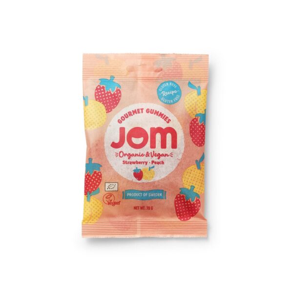 gummies fraise et pêche jom bio et vegan