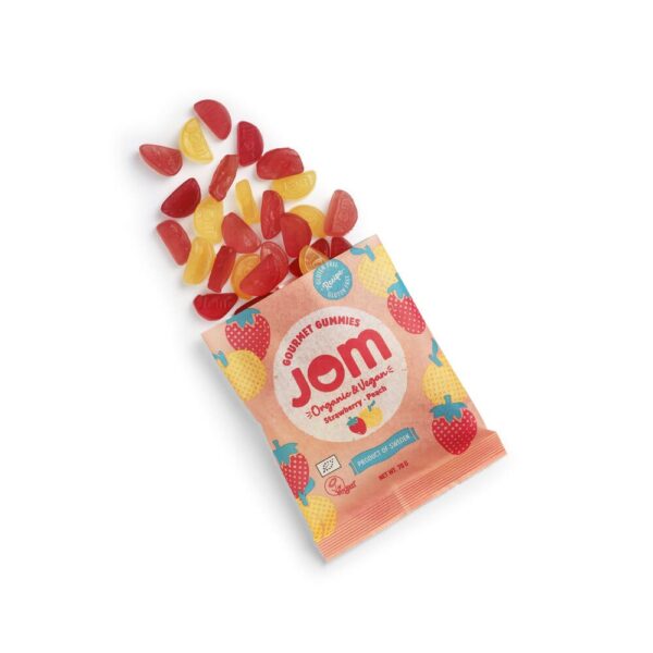 gummies fraise et pêche jom bio et vegan